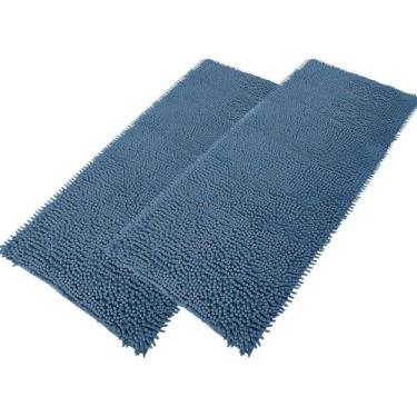 Imagem de Kit 2 Tapetes Passadeira Antiderrapante 100X50 Bolinha Azul - Rozac