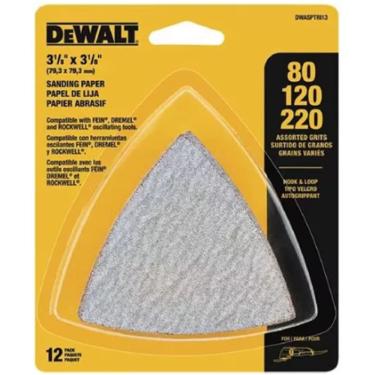 Imagem de Kit 12 Lixas Multiferramenta Oscilante G80 DEWALT DWASPTRI08