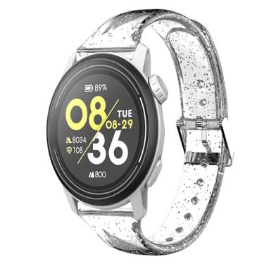 Imagem de Compatível com pulseira feminina COROS PACE 3, 20 mm, 22 mm, silicone macio com glitter, pulseira esportiva transparente compatível com smartwatch Coros PACE 3/APEX 2 Pro/APEX 46 mm/APEX 2/PACE 2/APEX