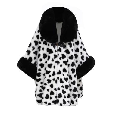 Imagem de Capa De Tamanho Grande Xale Feminino Solto Leopardo Tweed Frente Aberta Jaqueta Bat-estilo Poho Capa Cardigan Suéter, White, One Size