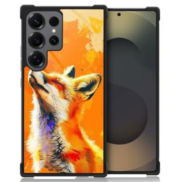 Imagem de Punmada Compatível com Samsung Galaxy S25 Ultra Mobile Case Creative Acrylic Silicone Edge Capa Slim Protection Grip Especialmente Projetada para Samsung Galaxy S25 Ultra Red Proud Fox Head