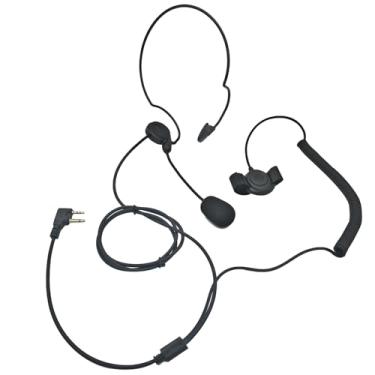 Imagem de Renastar Ptt Fone de ouvido de rádio bidirecional atrás da cabeça, peça de dedo PTT para Walkie Talkie Midland de 2 pinos AVPH5 GXT LXT GMRS