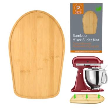 Imagem de Bambu Mixer Slider compatível com KitchenAid 4,5-5 litros Tilt-Head Stand Mixer, acessórios de bandeja móvel misturador, acessórios de armazenamento de bancada de cozinha