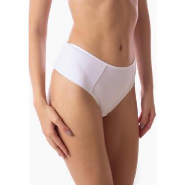 Imagem de Calcinha Simony Lingerie Plus Size Fio Duplo Alto Microfibra, Branco