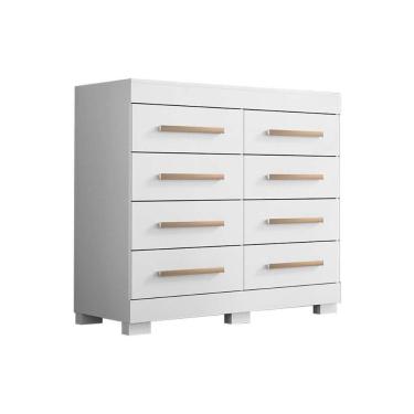 Imagem de Cômoda Bebê Nalu C/ 8 Gavetas Branco - Acp
