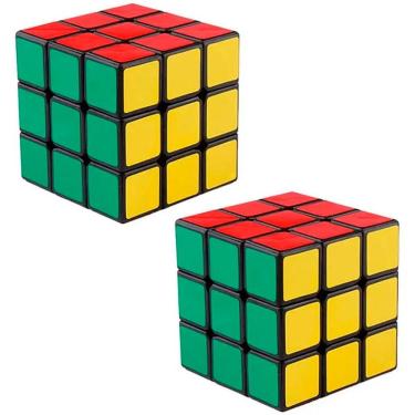 Imagem de Kit 2 Cubos Mágicos 3x3x3 Brinquedo Interativo Clássico
