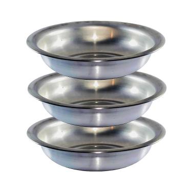 Imagem de Conjunto Kit Bacia Alumínio Redonda Banho Assento 3 Peças N1