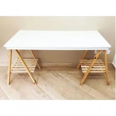 Imagem de Cavalete Suporta Até 80kg Para Mesa Básico Madeira Natural