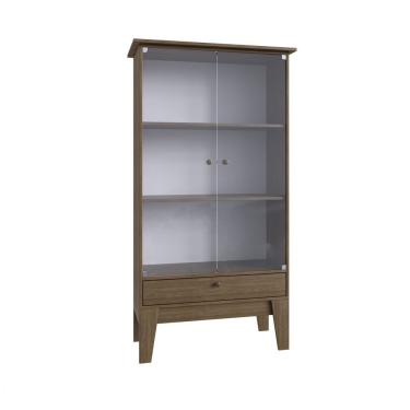 Imagem de Cristaleira 2 Portas Em Vidro 2 Prateleiras Ameixa Negra