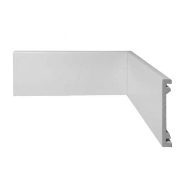 Imagem de Kit Com 15 Barras Rodapé De Poliestireno Frisado Scandian 15mmx10cmx2,25m Metro Linear 6,75m Branco