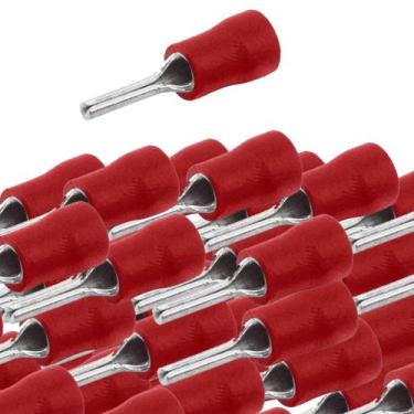 Imagem de Kit 100 terminal pre isolado pino 10mm vermelho - STARK