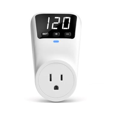 Imagem de BSEED Protetor De Voltagem Para Tomada Eletrônica Surtos, 1800 W Parede Geladeira, Tv, Pc, Eletrodoméstico, Regulador Com Tela Led, Ajustável, 15 A, 120 V, 1 Pacote