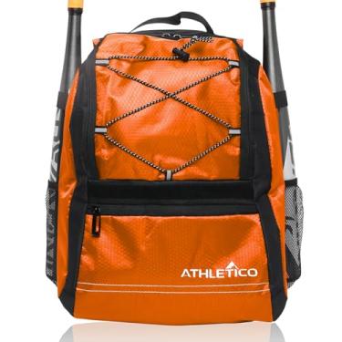 Imagem de Athletico Bolsa De Beisebol Juvenil - Mochila Para Taco Beisebol, E Softball, Comporta Taco, Capacete, Luva Gancho Cerca (Laranja)