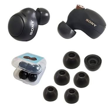 Imagem de Luckvan Ponteiras De Espuma Viscoelástica Para Fones Ouvido Sony Wf-C700N/Linkbuds S/Wf-C500 Wf-1000Xm4/Wf-1000Xm5, Estojo Carregamento Substituição, 3 Pares, Lms, Preto