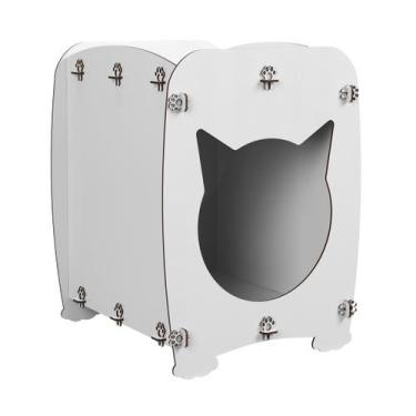 Imagem de Mesa De Cabeceira Casinha Pet Gato Cat Branco - Ofertamo