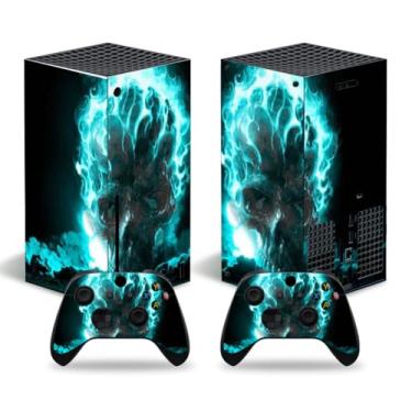 Imagem de Skin for Xbox Series S, Whole Body Vinyl Decal Protective Cover Wrap Sticker for Console and Wireless Controller (Light Blue Skull, Xbox Series X disc)