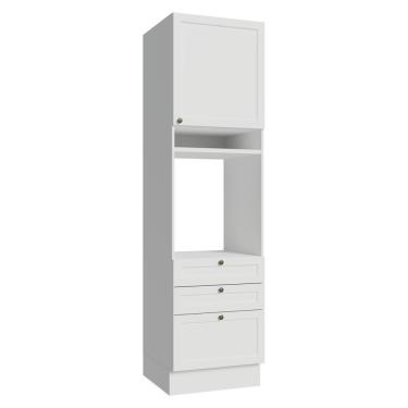 Imagem de Torre Quente 60 Cm 1 Porta 3 Gavetas Branco Vik Madesa Branco