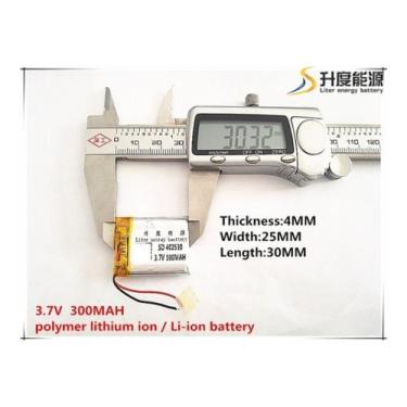 Imagem de Bateria  3,7v 300mah Com 2 Fios 4mm X 25mm X 30mm Nova - - bgb
