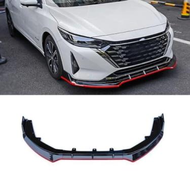 Imagem de Para Sylphy Car Front Bumper Lip Spoiler Carbono Look Parte Exterior para Sylphy 2023 Capa de Para-choques Acessórios de Carro (Preto Vermelho)