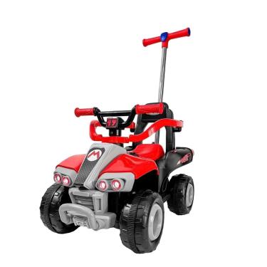 Imagem de Quadriciclo Elétrico Infantil 6v Com Empurrador Dirigível, Apoio Para Os Pés, Sons e Luzes Unitoys