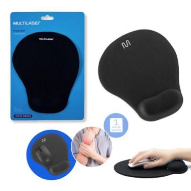 Imagem de Mouse Pad Multilaser com Apoio Gel Pequeno Preto AC021 reduz o cansaço