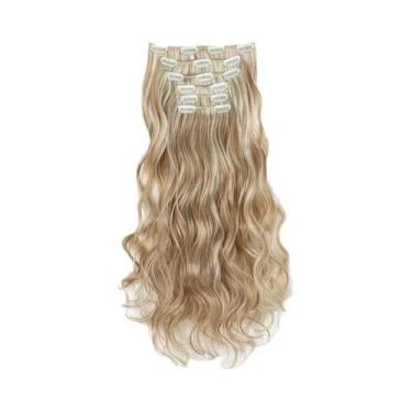 Imagem de Loira Preta 24 Polegadas Longas Extensões De Cabelo Sintético Reto 16 