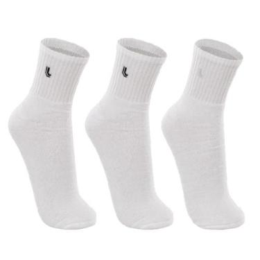Imagem de Kit C/3 Pares Meia Lupo Sport Cano Médio 03248-089, Branco, 37/40