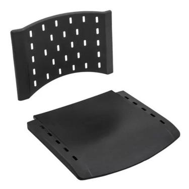 Imagem de Assento Encosto Plastico Preto Cadeira Fixa