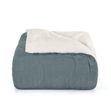 Imagem de Edredom Queen Pele Carneiro Coberdrom Dupla Face Verde Capri - Hedrons