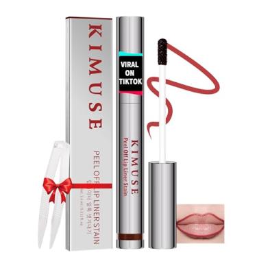 Imagem de KIMUSE Lip Stain Peel Off E Delineador Tudo Em Um, Remove Lipstains Com Pinça, À Prova D'Água, Longa Duração, Acabamento Natural Mate