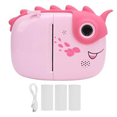Imagem de Câmera de impressão instantânea de 3 polegadas IPS Touch Tela Touch lente dupla traseira 1080p 48MP Câmera digital Impressão térmica sem tinta USB Carregamento USB para crianças (Rosa)