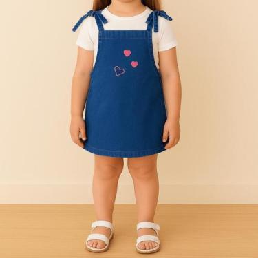 Imagem de Jardineira Jeans Feminina Infantil Salopete Macaquinho Menina - JF SHO