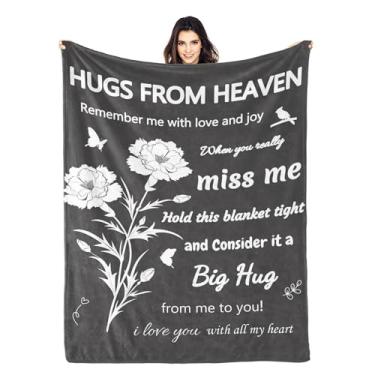 Imagem de Cobertores Hug from Heaven, presentes de simpatia memorial para perda do ente querido, cobertor memorial, melhor ideia de presente de luto, presente de condolências para perda 152 x 127 cm cobertor