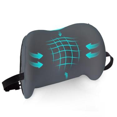 Imagem de Almofada de apoio lombar para cadeira de escritório com gelo de toque frio, travesseiro lombar para carro, alívio da dor lombar, almofada traseira de espuma viscoelástica com alças ajustáveis