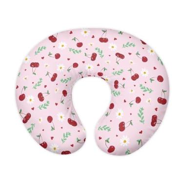 Imagem de TSVAGA Capa de almofada de amamentação cereja para bebês meninos e meninas, capa de travesseiro para amamentação, respirável e lavável