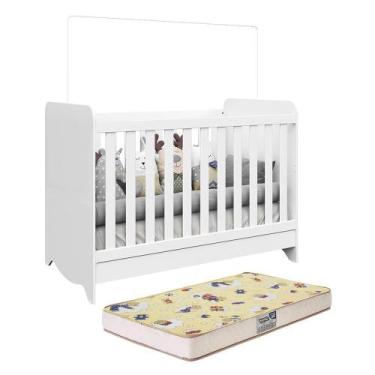 Imagem de Berço Americano Ben 3 em 1 com Colchão Supreme - Móveis Peroba, Branco