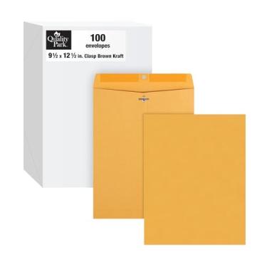 Imagem de Envelopes com fecho de parque de qualidade, Kraft marrom, caixa com 100, Light Brown, 9.5 x 12.5
