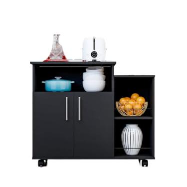 Imagem de Armário Organizador 2 Portas e Suporte Microondas(Preto)