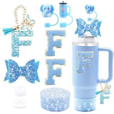 Imagem de Liangang Conjunto de acessórios de copo de 9 peças para Stanley 850 g 1,134 g, incluindo 2 peças Stanley capa de palha e bota, tampa à prova de derramamento, pingente de alça, canudo de laço, 2 peças