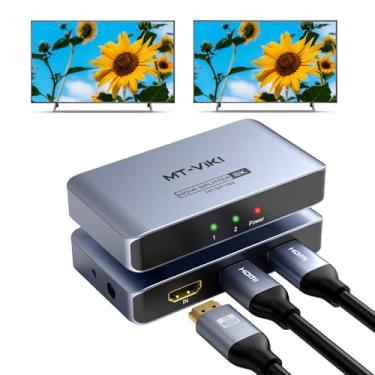 Imagem de MT-VIKI 4K@120Hz Hdmi Splitter 1 Entrada 2 Saídas Alumínio Hdmi Splitter 2.1, 8K@60Hz Duplicado/Espelho, 40Gbps, Hdcp2.3, Edid (Não Bidirecional)