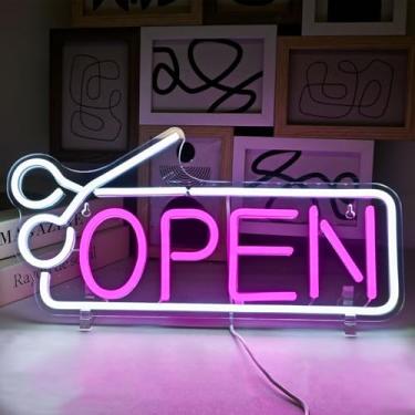 Imagem de NXYX Open Neon Sign LED Sign USB Powered Neon Light with Switch for Bar, Salon, Store, Hotel, Coffee, Shop, Club, Business (16.5x11.4 inch) (NXYX-NS-Open(pink&white))