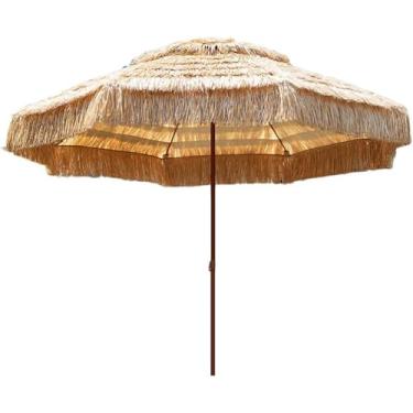 Imagem de Guarda-sol De Praia Duplo Tched De 8/10ft Com Capa De Guarda-chuva Para Bar Ao Ar Livre, Jardim Restaut Piscina Quintal, 300cm/10ft