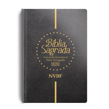 Imagem de Bíblia NVI extra gigante Novo Testamento - 2 cores - Semi luxo preta