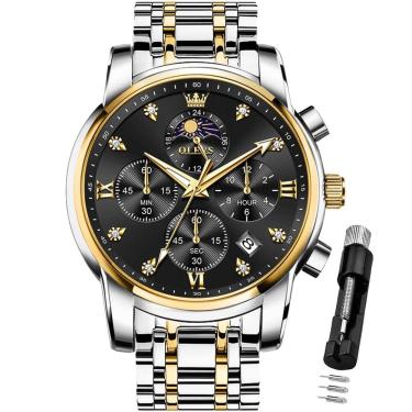 Imagem de Relógio OLEVS Luxury Dress Moon Phase Analog para homens