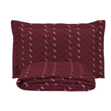 Imagem de Cobre Leito Bordado 400 Fios Heitor Solteiro 100% Poliéster - Vermelho