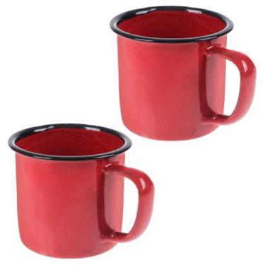 Imagem de Caneca Esmaltada 150Ml 6Cm Vermelha Kit 02 Un - Art House