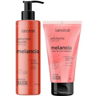 Imagem de Kit Sabonete Liquido + Esfoliante Corpo E Rosto Labotrat Dia A Dia Cheiro De Fruta Melancia 150g