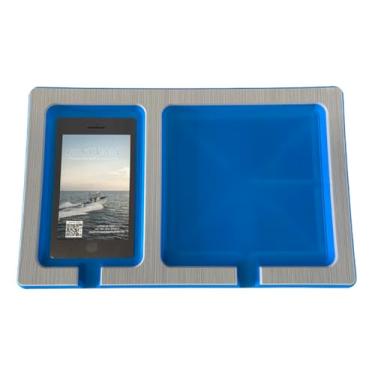 Imagem de Next Level Inc | Telefone e acessórios de 13 mm Suporte de painel duplo para barco | SeaDek | Suporte adesivo | Compartimentos separados para telefones e ferramentas de pesca/navegação | Cinza