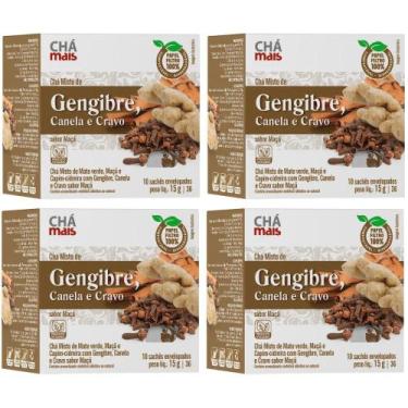 Imagem de KIT 4X Chá Misto de Gengibre, Cravo e Canela - Chá Mais - Clinicmais