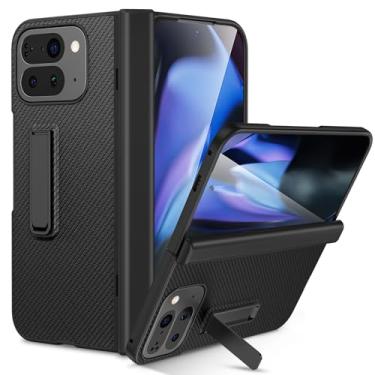 Imagem de Ruky Capa dobrável para Google Pixel 10 Pro com proteção de dobradiça, capa de corpo inteiro com suporte integrado e protetor de tela capa protetora de couro PU para Pixel 10 Pro Fold, fibra de